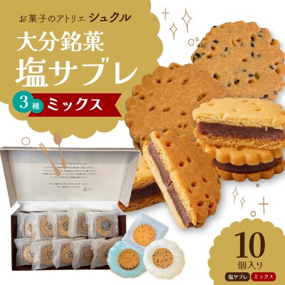 大分銘菓 塩サブレ ミックス 10個入り_J01035