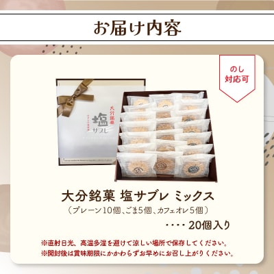 大分銘菓 塩サブレ ミックス 20個入り_J01036