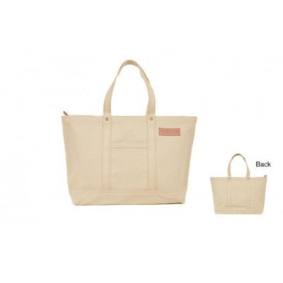 【ファスナー付き】肩かけOK　ポケット・キーフック付きの大きめトート(ホワイト)_T03046_2