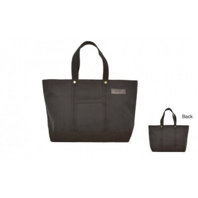 【ファスナー付き】肩かけOK　ポケット・キーフック付きの大きめトート(ブラック)_T03046_1