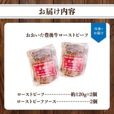 おおいた豊後牛のローストビーフ　2個セット(合計約240g)_A07001