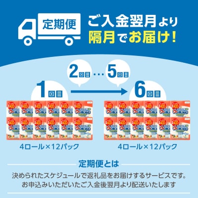 キッチンタオル100カット(4ロール×12パック)6回お届け定期便_T10044