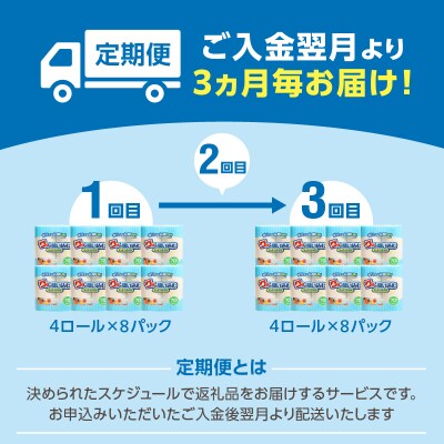 【3ヶ月毎に配送】キッチンタオル70カット(4ロール×8パック)3回お届け定期便_T10056