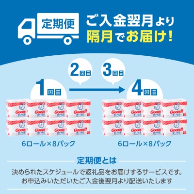 【隔月配送】キッチンタオル100カット(6ロール×8パック)4回お届け定期便_T10077