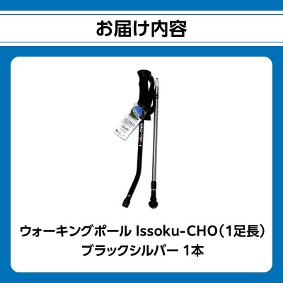 ウォーキングポール Issoku-CHO( 1足長) ブラックシルバー 1本_R17007