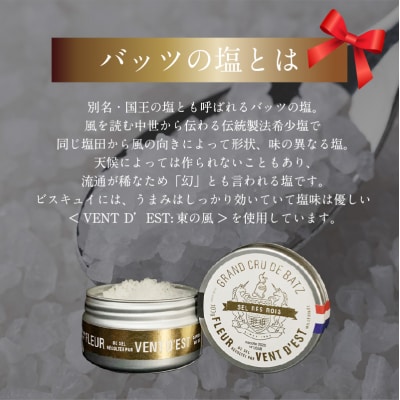 【母の日ギフト】モンヌヴー「バッツの塩のフレンチビスキュイ」16枚入りクッキー缶 _J01027-H