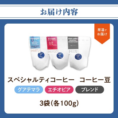 スペシャルティコーヒー コーヒー豆100g×3袋入り ギフトセット_I04009