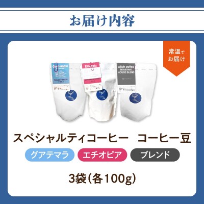 スペシャルティコーヒー コーヒー豆100g×3袋入り ギフトセット_I04009