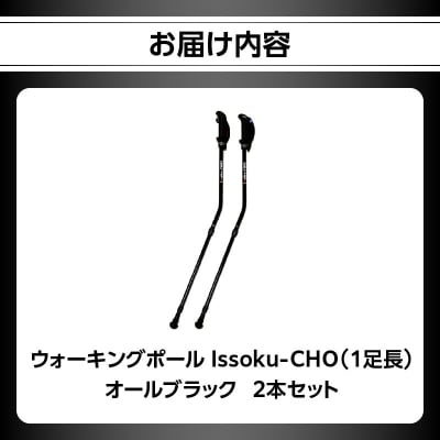 ウォーキング Issoku-CHO(1足長) オールブラック 2本セット_R17014
