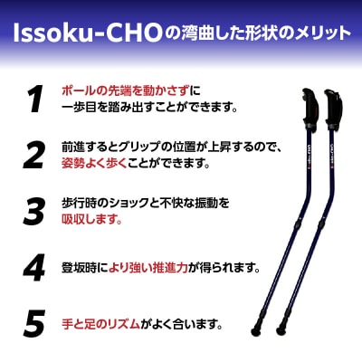 ウォーキング Issoku-CHO(1足長) ネイビーブルー 2本セット_R17015
