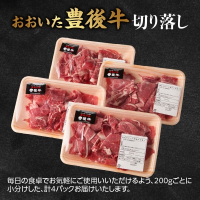 【期間限定】おおいた豊後牛切り落し 200g×4P+おおいた和牛生ハム 50g×1P_A01149