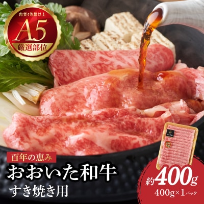 【お歳暮ギフト】百年の恵み おおいた和牛A5 すき焼用【厳選部位】約400g_A01099-O