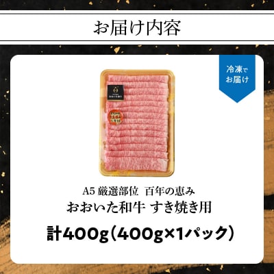 【お歳暮ギフト】百年の恵み おおいた和牛A5 すき焼用【厳選部位】約400g_A01099-O