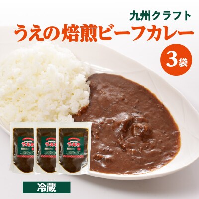 九州クラフト うえの焙煎ビーフカレー 冷蔵 3袋_K03040