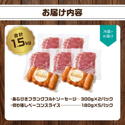 あらびきフランク&切り落しベーコン1.5kgセット_A05073