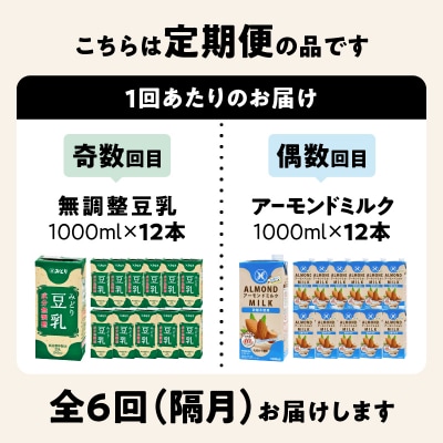※先行予約※みどり豆乳+みどりアーモンドミルク 隔月交互に6回お届け定期便_T10096