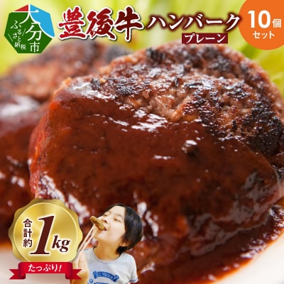 【父の日ギフト】 豊後牛ハンバーグ(プレーン) 10個セット ≪6月21日お届け≫_A05064-C