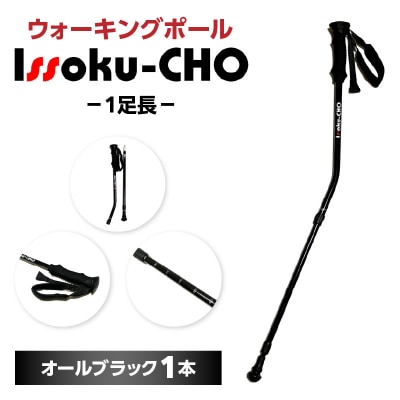 ウォーキングポール Issoku-CHO(1足長) オールブラック 1本_R17032