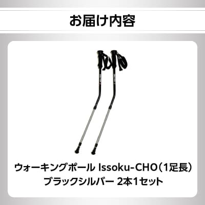 ウォーキングポール Issoku-CHO(1足長) ブラックシルバー 2本1セット_R17033