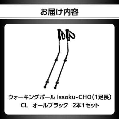 ウォーキングポール Issoku-CHO(カムレバー式)オールブラック 2本1セット_R17031