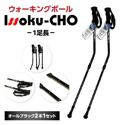 ウォーキングポール Issoku-CHO(1足長) オールブラック 2本1セット_R17035