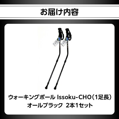 ウォーキングポール Issoku-CHO(1足長) オールブラック 2本1セット_R17035