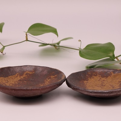 備前焼手びねり小皿各2枚と小カップ各2個セット(登り窯)