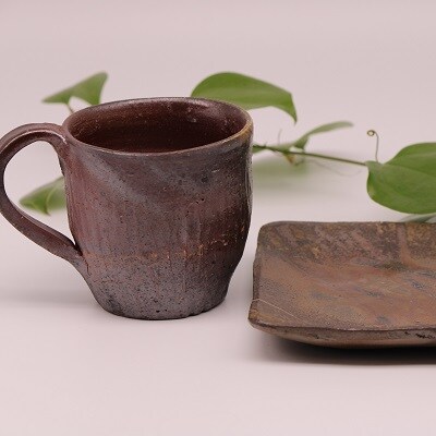 備前焼コーヒーカップセット(登り窯)