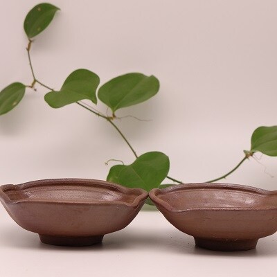 備前焼四方小鉢2個セット(登り窯)
