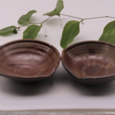備前焼四方小鉢2個セット(登り窯)