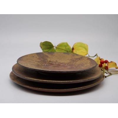 平皿3枚セット(登り窯)　平皿大27cm・中25cm・小22cm
