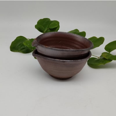 備前焼片口小鉢2個セット(登り窯)