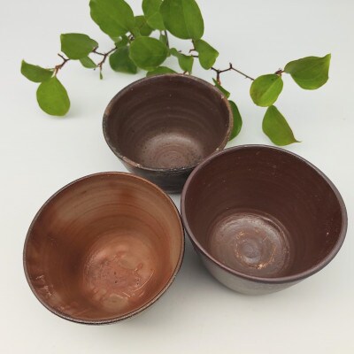 備前焼フリーポット3個セット(登り窯)