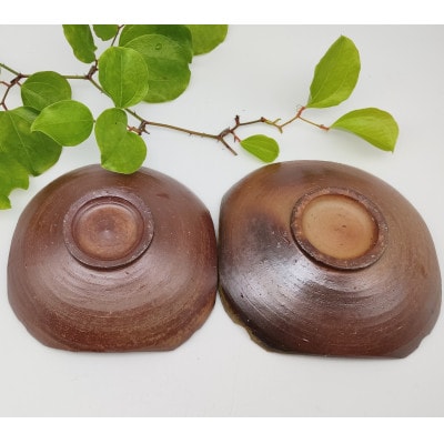備前焼切り込み深皿2枚セット(登り窯)
