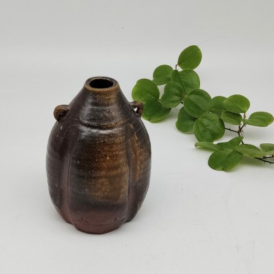 備前焼窯変一輪(登り窯)桐箱入り