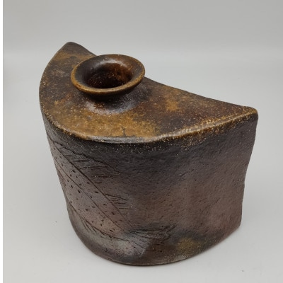 備前焼扁壺(登り窯)桐箱入り