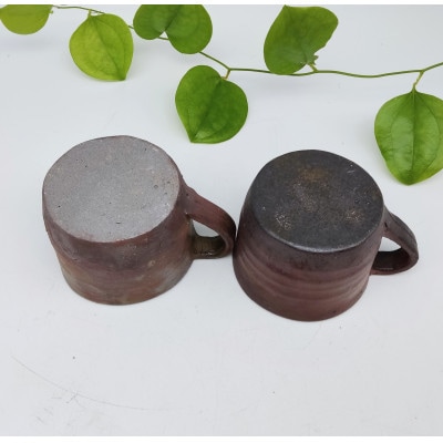 備前焼手付きカップ2個セット(登り窯)