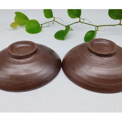 【さとふる限定】備前焼浅中鉢2個セット(登り窯)