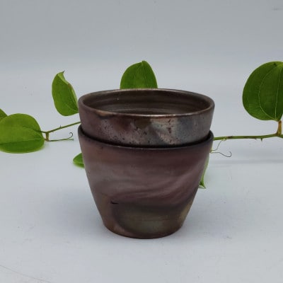 備前焼カップ　2個セット(登り窯)
