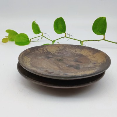 備前焼皿　2枚セット(登り窯)