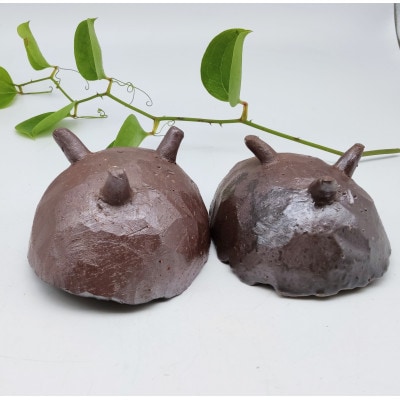 備前焼三足小鉢2個セット(登り窯)