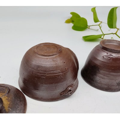 備前焼瓢宝瓶と煎茶碗1個セット(登り窯)