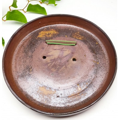 【さとふる限定】備前焼額皿(登り窯)キャンバス　皿立て付き