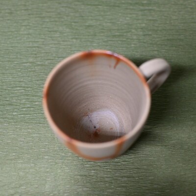 岡山県重要無形文化財保持者 山本雄一作 備前焼 緋襷マグカップ 桐箱入