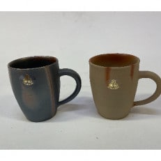 備前焼　ヒダスキマグカップペア
