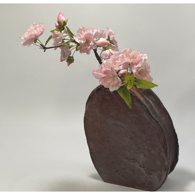 備前焼　変形花器(張り合わせ)