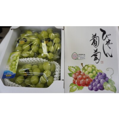 【備前葡萄】:シャインマスカット(ハウス栽培)2kg　3～4房(2024年発送分)