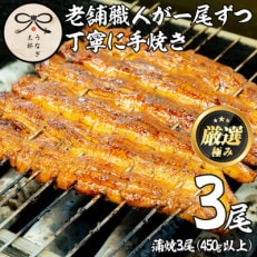 老舗うなぎ専門店のうなぎ蒲焼　3尾セット(タレ付)【33646】