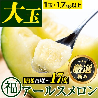 【厳選極み】マル福の高級アールスメロン(大玉1玉・1.7kg以上)【0141103a】