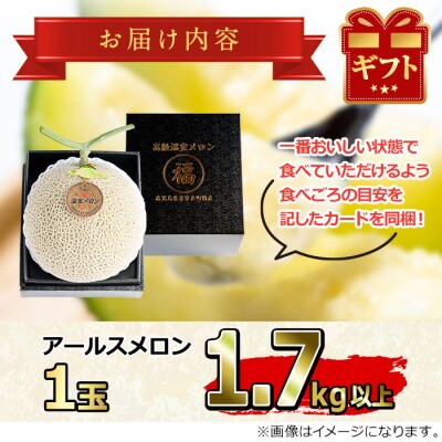【厳選極み】マル福の高級アールスメロン(大玉1玉・1.7kg以上)【0141103a】